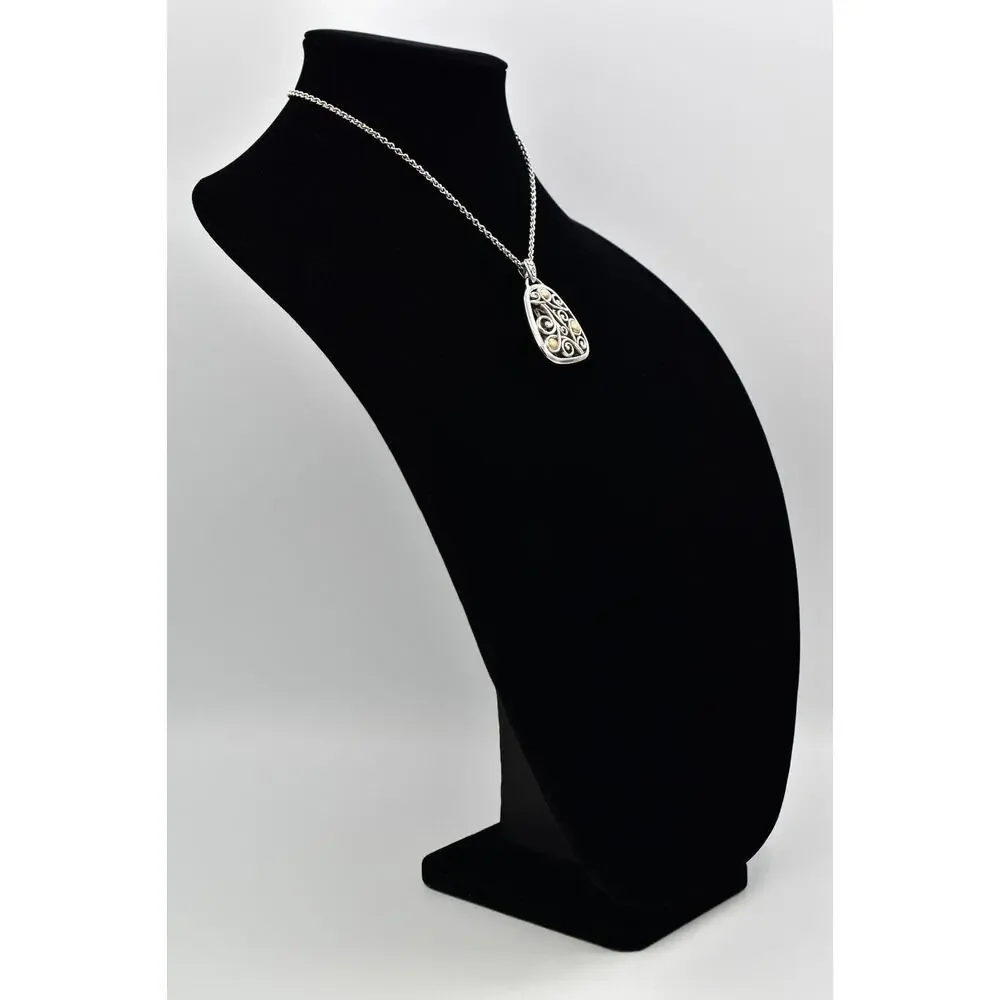 Brighton Adara Reversible Pendant Necklace Gold Silver Plated Chain Signed BinBJ